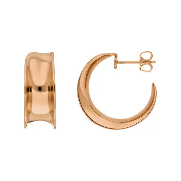 Leaf Jewelry Silber Creolen, 80's, Rosegold Black Friday