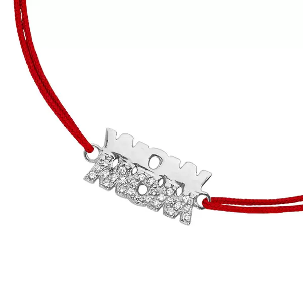 Leaf Jewelry Glücksarmband WOW MOM, 925 Sterlingsilber, Rot Neueste Mode
