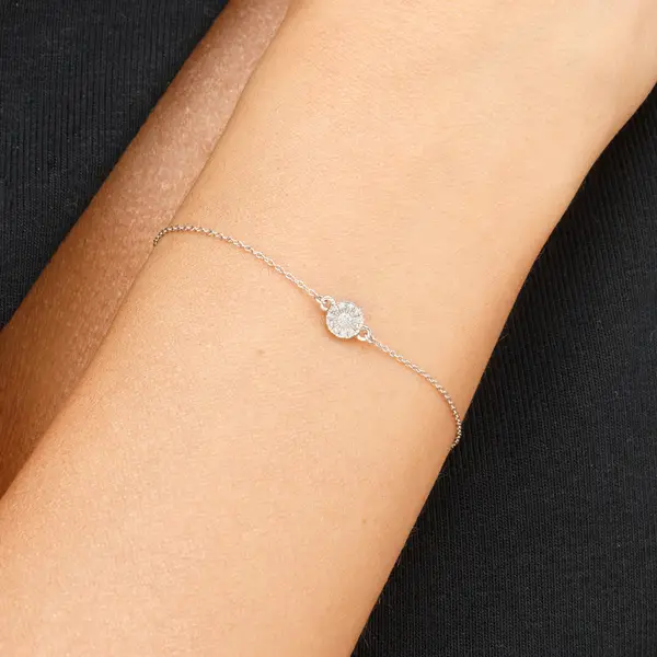Leaf Jewelry Armkette Pavé II mit Diamanten, 18 K Weißgold Letzter Tag