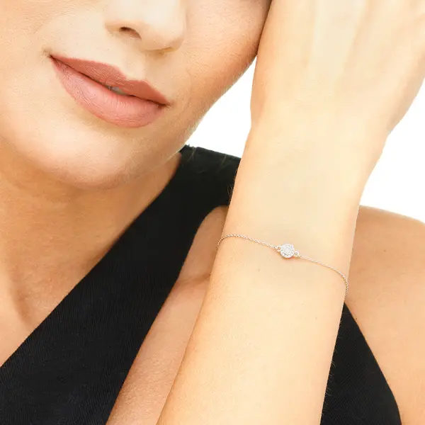 Leaf Jewelry Armkette Pavé II mit Diamanten, 18 K Weißgold Letzter Tag