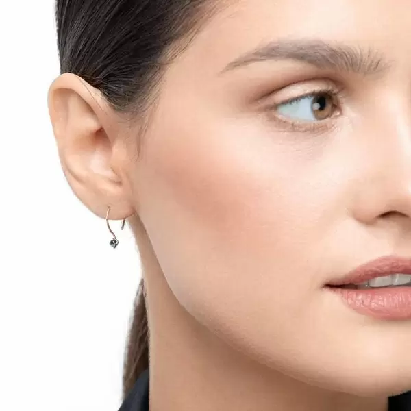 Leaf Jewelry Ohrringe Cabochon, Blaue Topas, 14 K Roségold Nur für heute