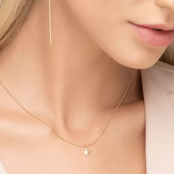 Leaf Jewelry Halskette STAR, 14 K Gelbgold Sonderangebot der Fabrik