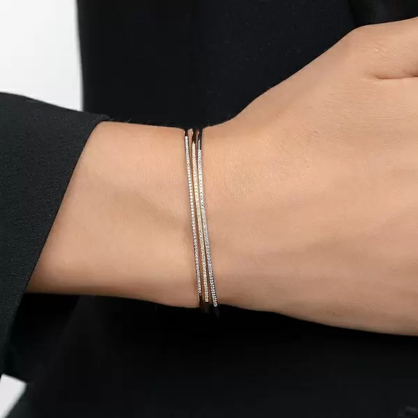 Leaf Jewelry Armreif Circle mit Diamanten, 18 K Rosegold Black Friday Preise