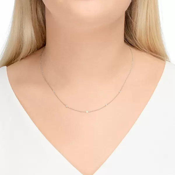 Leaf Jewelry Halskette Pure Quintruple Diamant, 18K Weißgold Rabatte dieses Monats