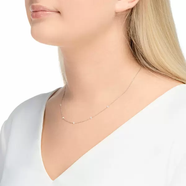 Leaf Jewelry Halskette Pure Quintruple Diamant, 18K Weißgold Rabatte dieses Monats