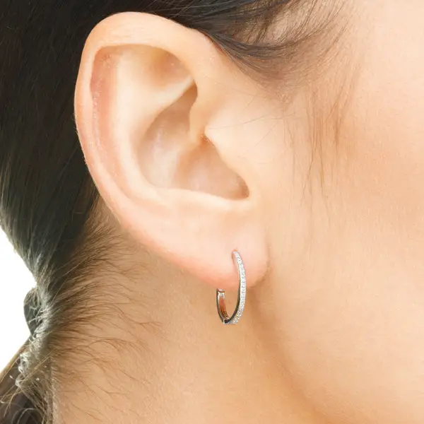 Leaf Jewelry Creole Oval S mit Diamanten, 18 Weißgold Online