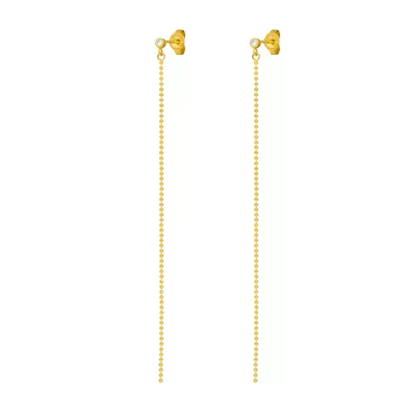 Leaf Jewelry Ohrstecker "my first diamond", ball chain, 14 K Gelbgold Auslauf