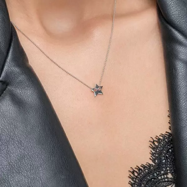 Leaf Jewelry Halskette Star, 14 K Weißgold Hotsell