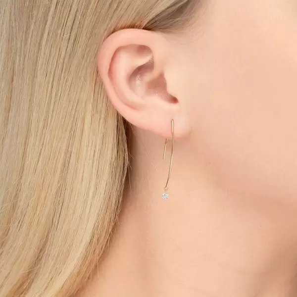 Leaf Jewelry Creole Pure M Diamant, 18 K Gelbgold Meist gekauft
