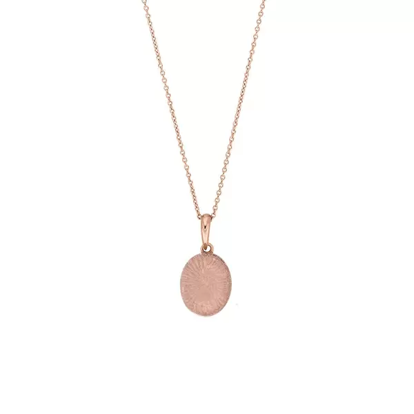 Leaf Jewelry Halskette Cabochon II, 14 K Rosegold, Rosenquarz Großer Ausverkauf