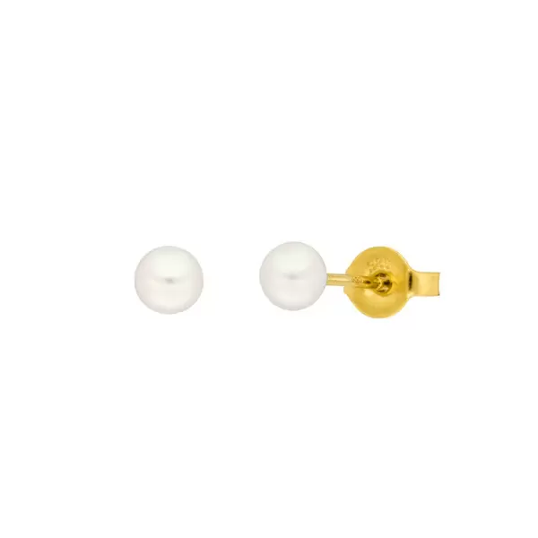 Leaf Jewelry Ohrstecker Perle, 4mm, 14 K Gelbgold Jubiläumsangebot