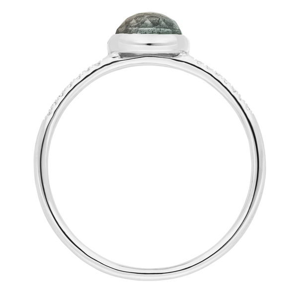 Leaf Jewelry Ring Labradorit mit Diamanten, 14K Weißgold Top Angebot