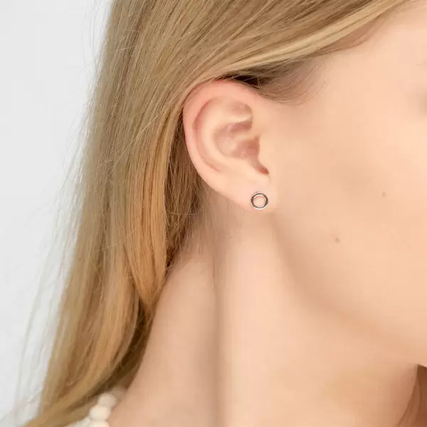 Leaf Jewelry Ohrstecker Circle, 14 K Weissgold Bestseller