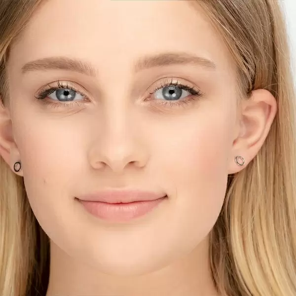 Leaf Jewelry Ohrstecker Circle, 14 K Weissgold Bestseller