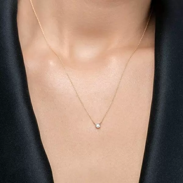 Leaf Jewelry Halskette "my first diamond", 14 K Gelbgold Räumungsverkauf