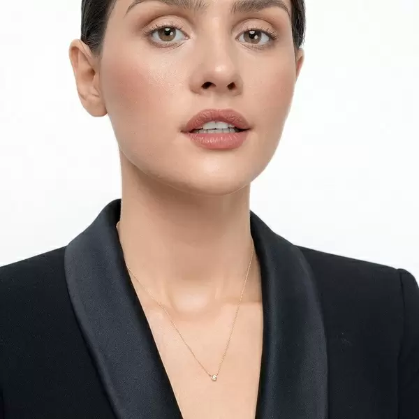 Leaf Jewelry Halskette "my first diamond", 14 K Gelbgold Räumungsverkauf