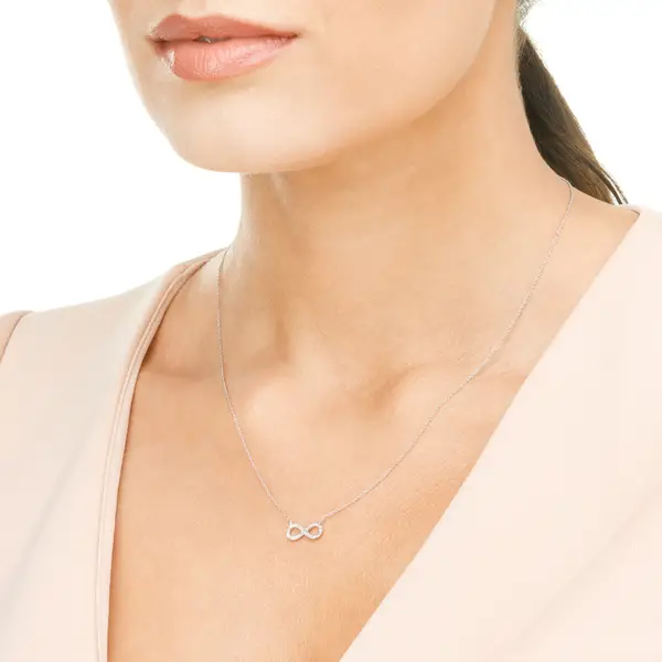 Leaf Jewelry Halskette Infinity mit Diamanten, 18 K Weissgold Tägliche Deals