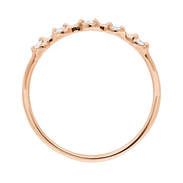 Leaf Jewelry Ring mit 5 Diamanten, 14K Rosegold Tiefpreis
