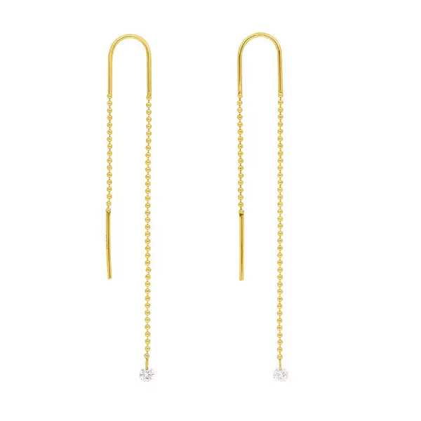 Leaf Jewelry Ohrringe Pure Ball Chain, 14 K Gelbgold Wochenangebot