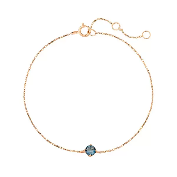 Leaf Jewelry Armkette Cabochon, Blue Topaz, 14 K Rosegold Zeitbegrenzte Promotion
