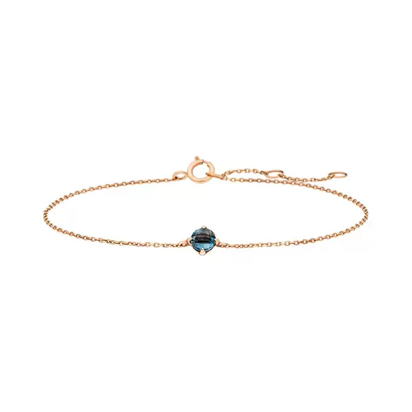 Leaf Jewelry Armkette Cabochon, Blue Topaz, 14 K Rosegold Zeitbegrenzte Promotion