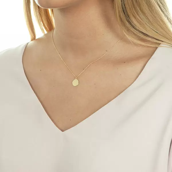 Leaf Jewelry Halskette Plate, 14 K Gelbgold Bis zu 50% Rabatt