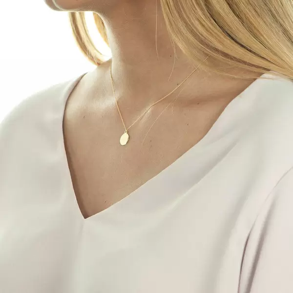 Leaf Jewelry Halskette Plate, 14 K Gelbgold Bis zu 50% Rabatt