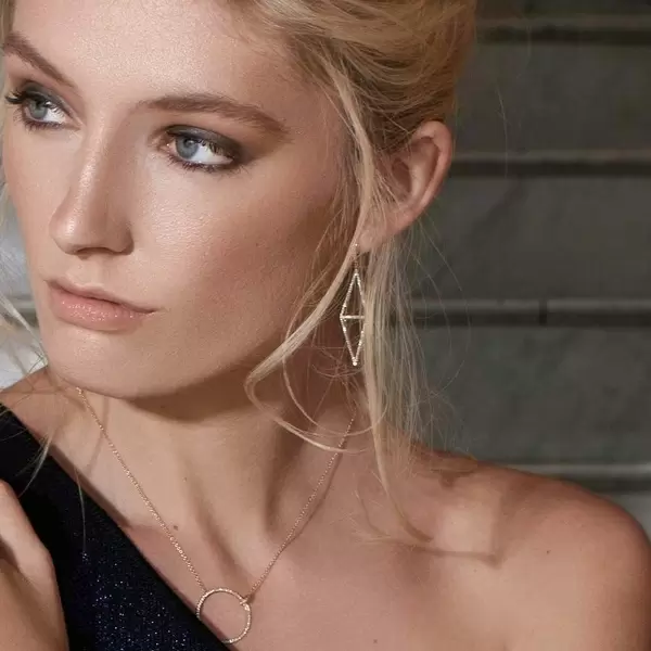Leaf Jewelry Ohrringe Trapez mit Diamanten, 18 K Rosegold Bis zu 65% Rabatt