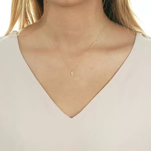 Leaf Jewelry Halskette Halbmond, 18 K Gelbgold Begrenzt auf 3 Tage