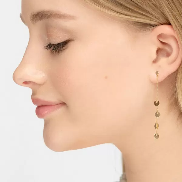 Leaf Jewelry Ohrringe Platelet Kette, 14 K Gelbgold Black Friday Preise