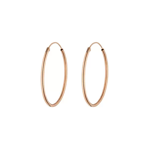 Leaf Jewelry Creole Rund L, 40mm, 14 K Rosegold 50% Rabatt für begrenzte Zeit