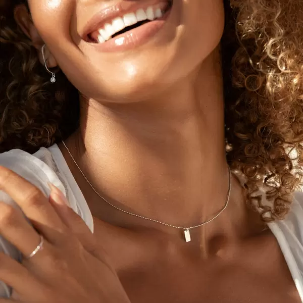 Leaf Jewelry Halskette Tiny Dog Tag, 14 K Weißgold Angebote