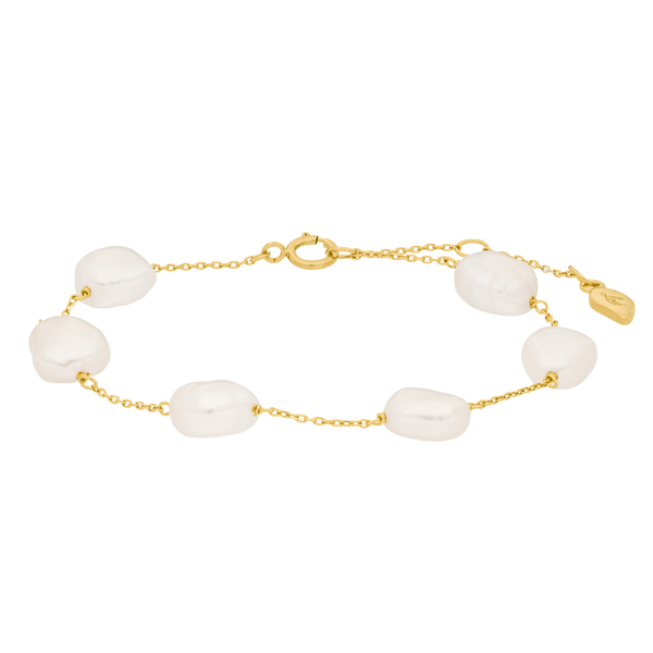 Leaf Jewelry Armkette Barock Pearls, 14K Gelbgold im Angebot