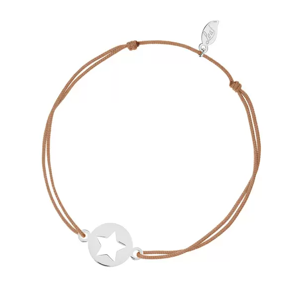 Leaf Jewelry Glücksbändchen Star, 14 K Weißgold, Beige Meist gekauft