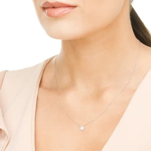 Leaf Jewelry Halskette Pavé mit Diamanten, 18 K Weissgold Fabrik Onlineshop