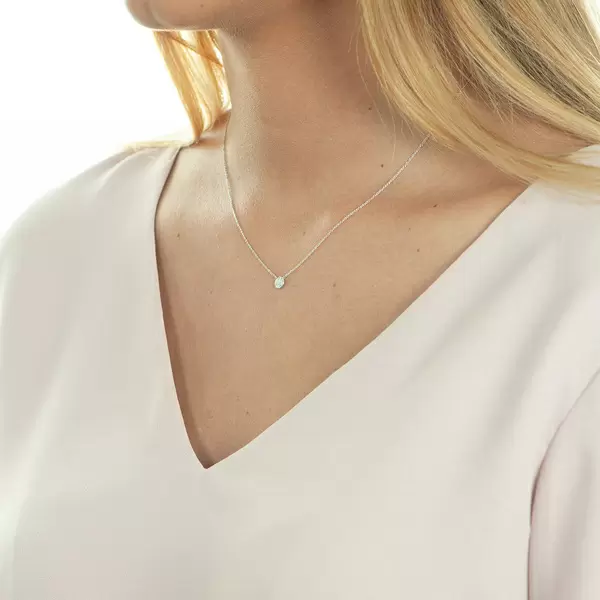 Leaf Jewelry Halskette Pavé mit Diamanten, 18 K Weissgold Fabrik Onlineshop