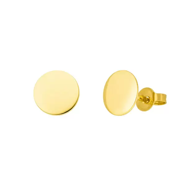 Leaf Jewelry Ohrstecker Disc 8 mm, 14 K Gelbgold Flash Sale