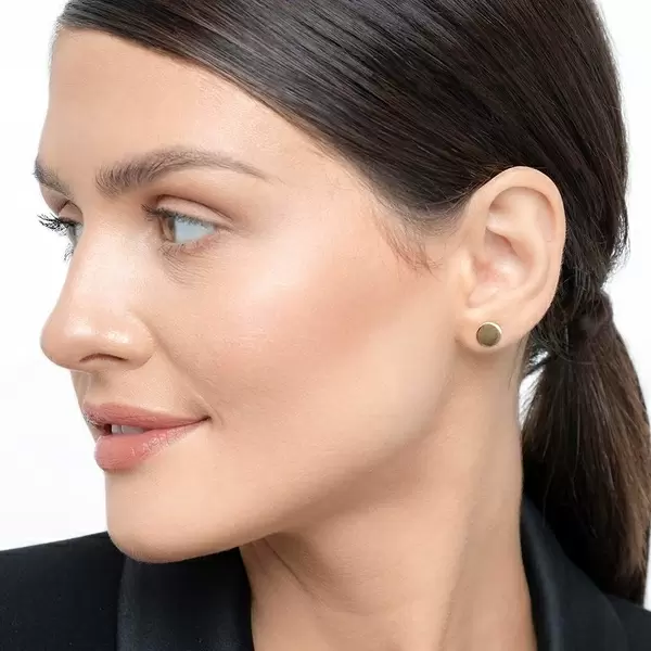 Leaf Jewelry Ohrstecker Disc 8 mm, 14 K Gelbgold Flash Sale