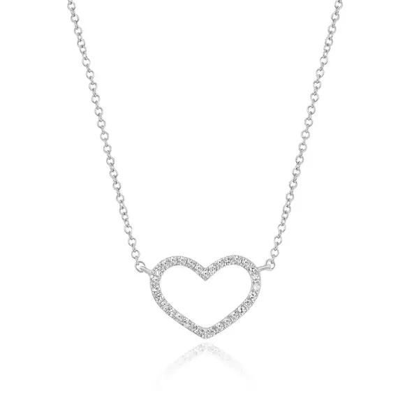 Leaf Jewelry Halskette Heart mit Diamanten, 18 K Weissgold Exklusivangebot