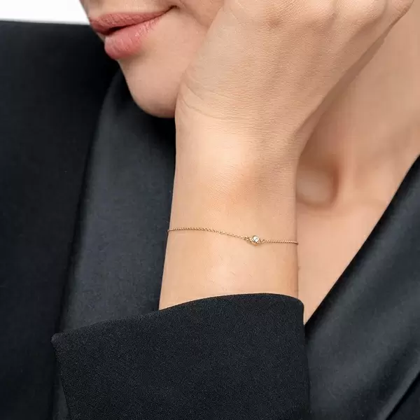 Leaf Jewelry Armkette "my first diamond", 14 K Gelbgold Preisnachlass