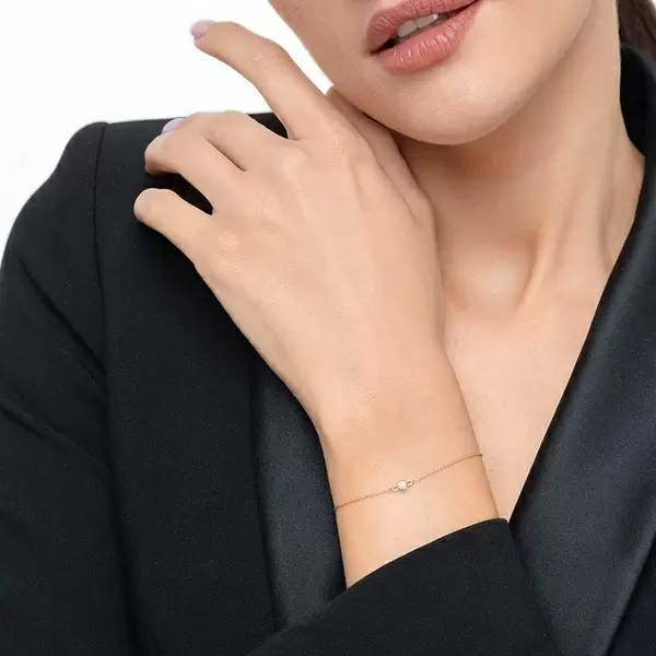 Leaf Jewelry Armkette "my first diamond", 14 K Gelbgold Preisnachlass
