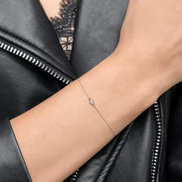 Leaf Jewelry Armkette "my first diamond", 14 K Weißgold Saisonschlussverkauf