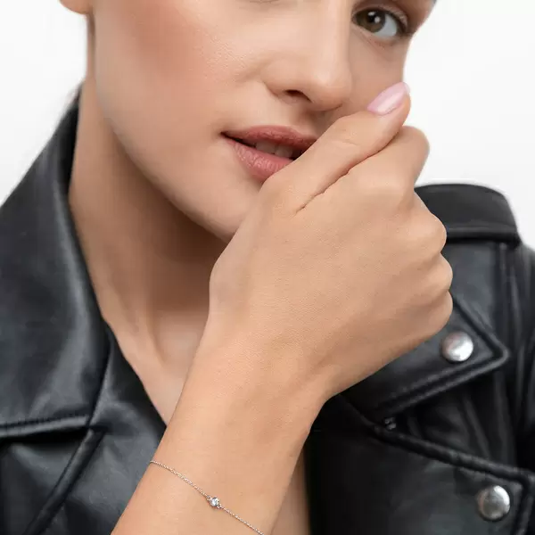 Leaf Jewelry Armkette "my first diamond", 14 K Weißgold Saisonschlussverkauf