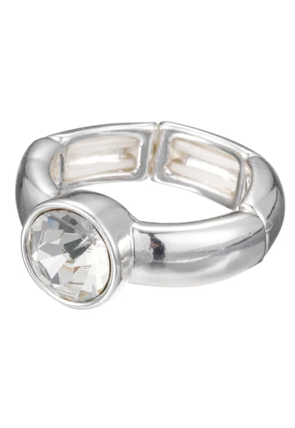 Leslii Ring silber mit rundem Kristall zollfrei