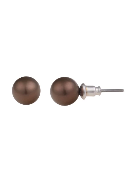 Leslii Damen-Ohrringe Daniela braune Perlen-Ohrringe Ohrstecker Modeschmuck Braun Online