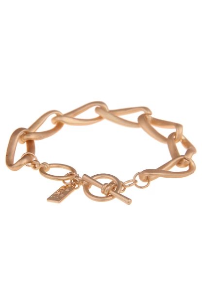 Leslii Armband Statement Glieder Matt Gold Blitzangebot
