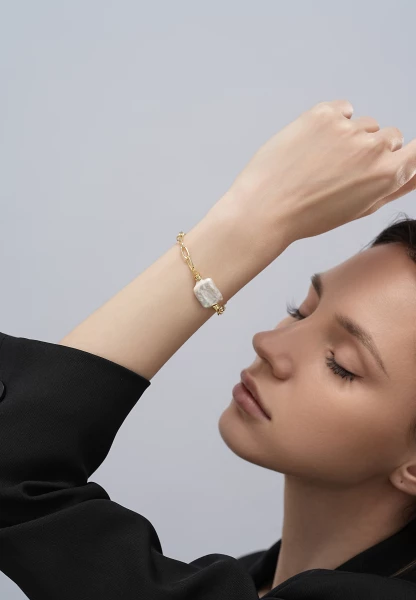 Leslii Armband Glieder Perle in Gold Kostenloser Versand international