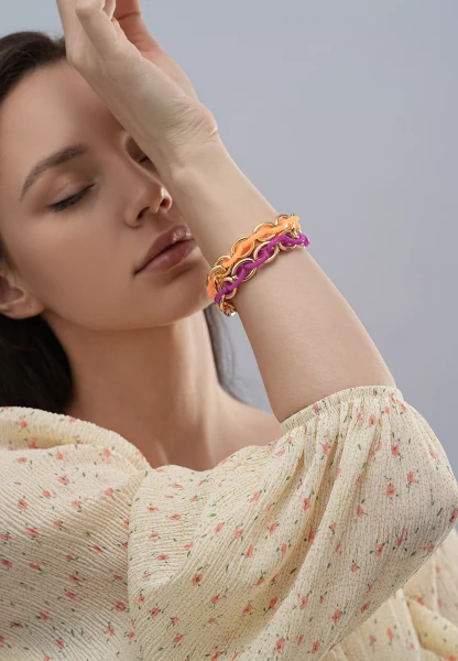 Leslii Stretch Glieder Armband Lila Im Verkauf