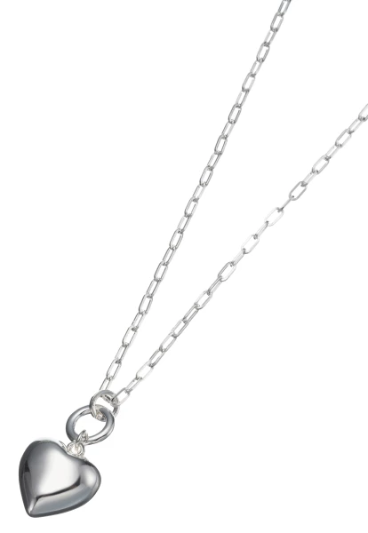 Leslii Lange Halskette Herz Glanz in Silber im Angebot