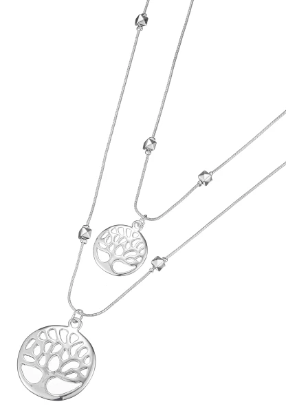 Leslii Lange Halskette Lebensbaum Layering in Silber Fabrik Onlineshop